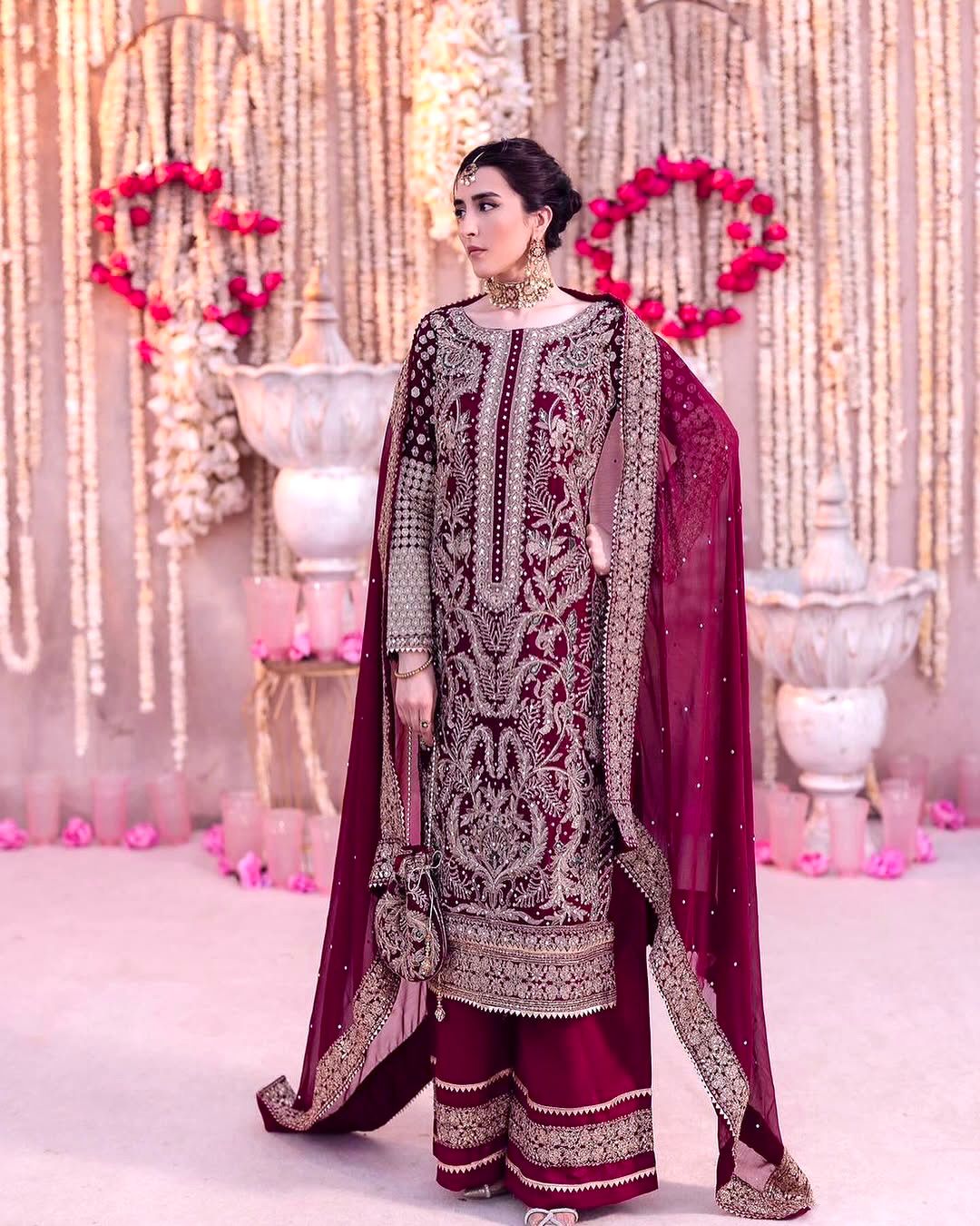 party wear look top-plazzo and dupatta with heavy embroidery work