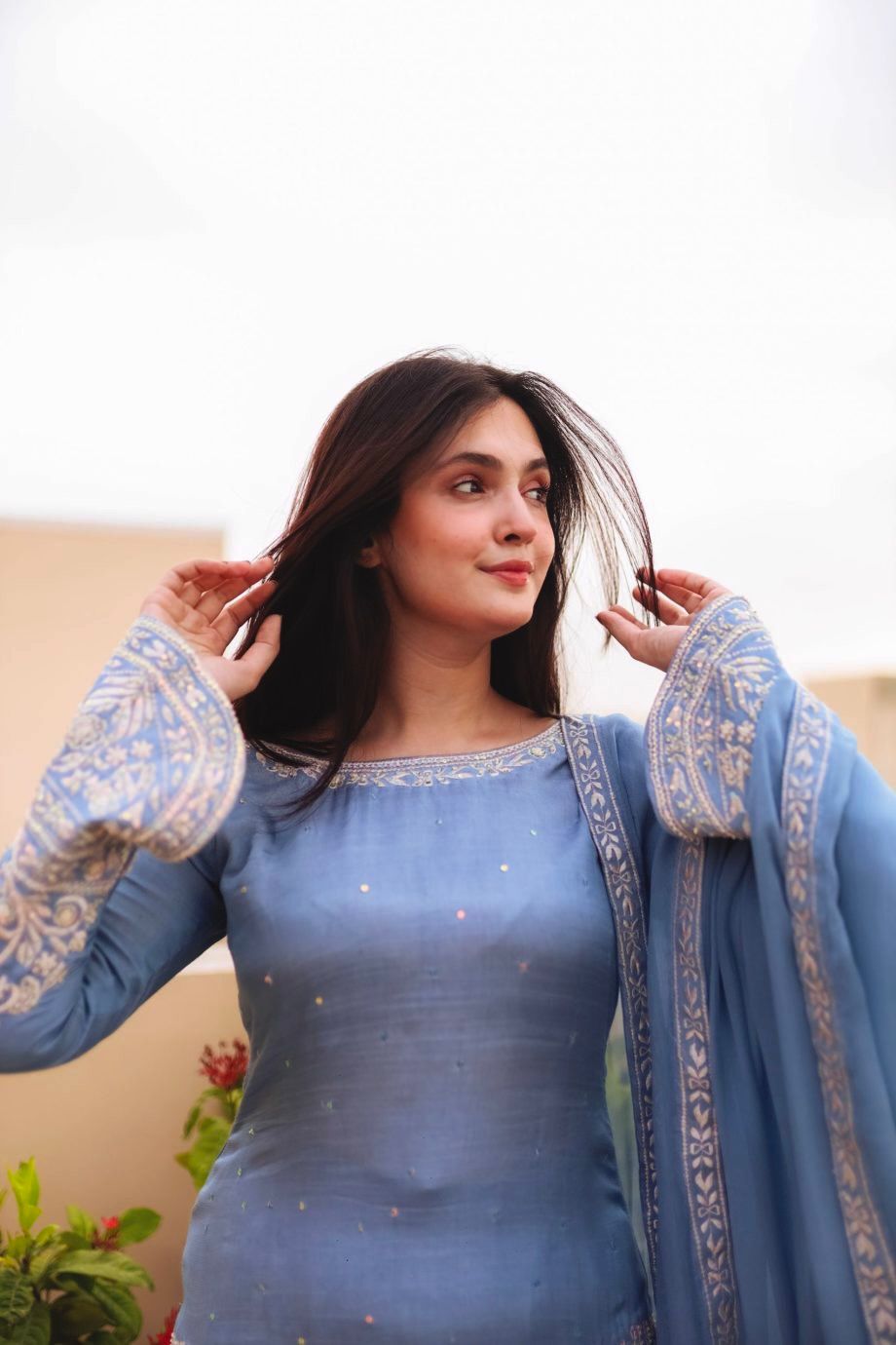 BLue Color Beautiful Simple and sobar partywear dress