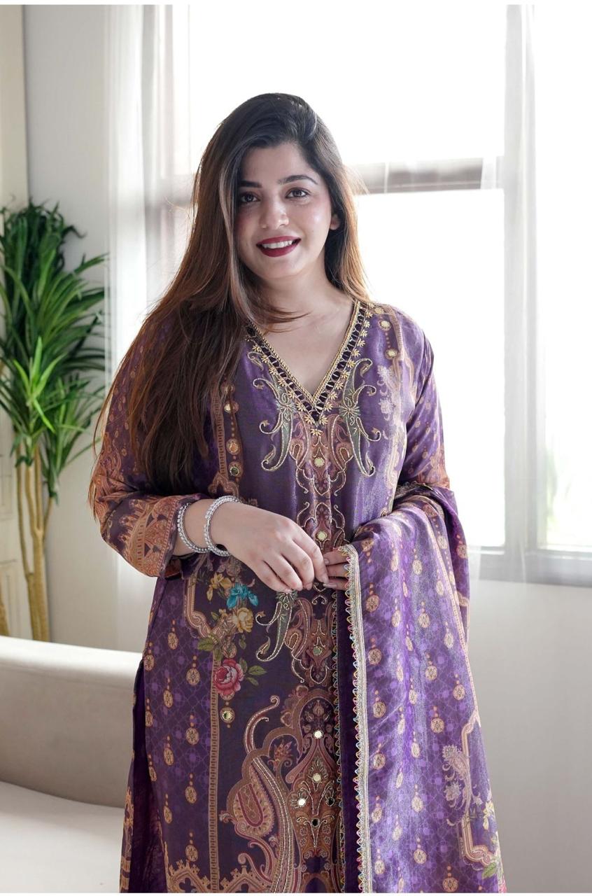 Purple Color Beautiful DAily Wear Dress
