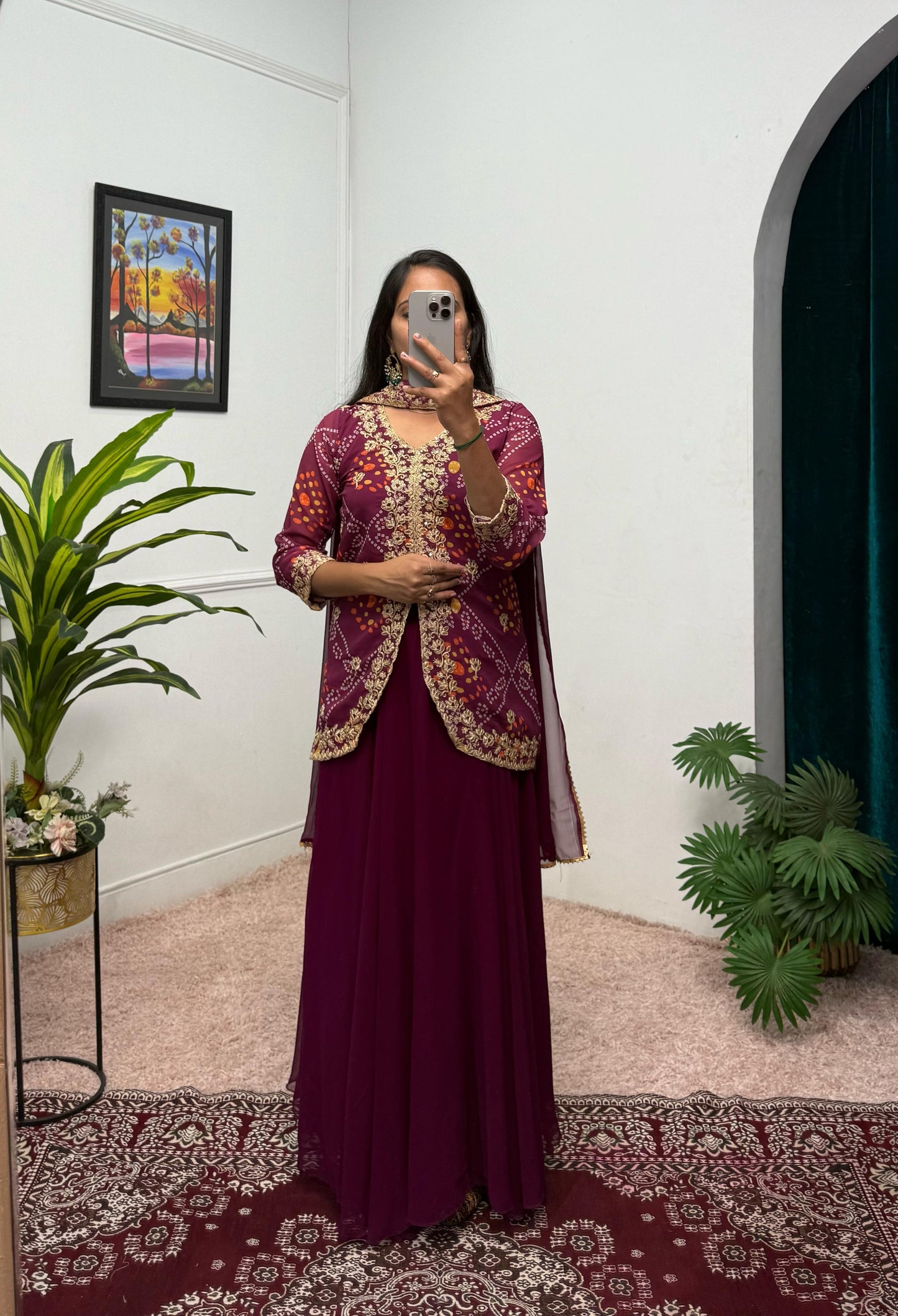 Purple Color Beautiful Koti Lehenga Dupatta