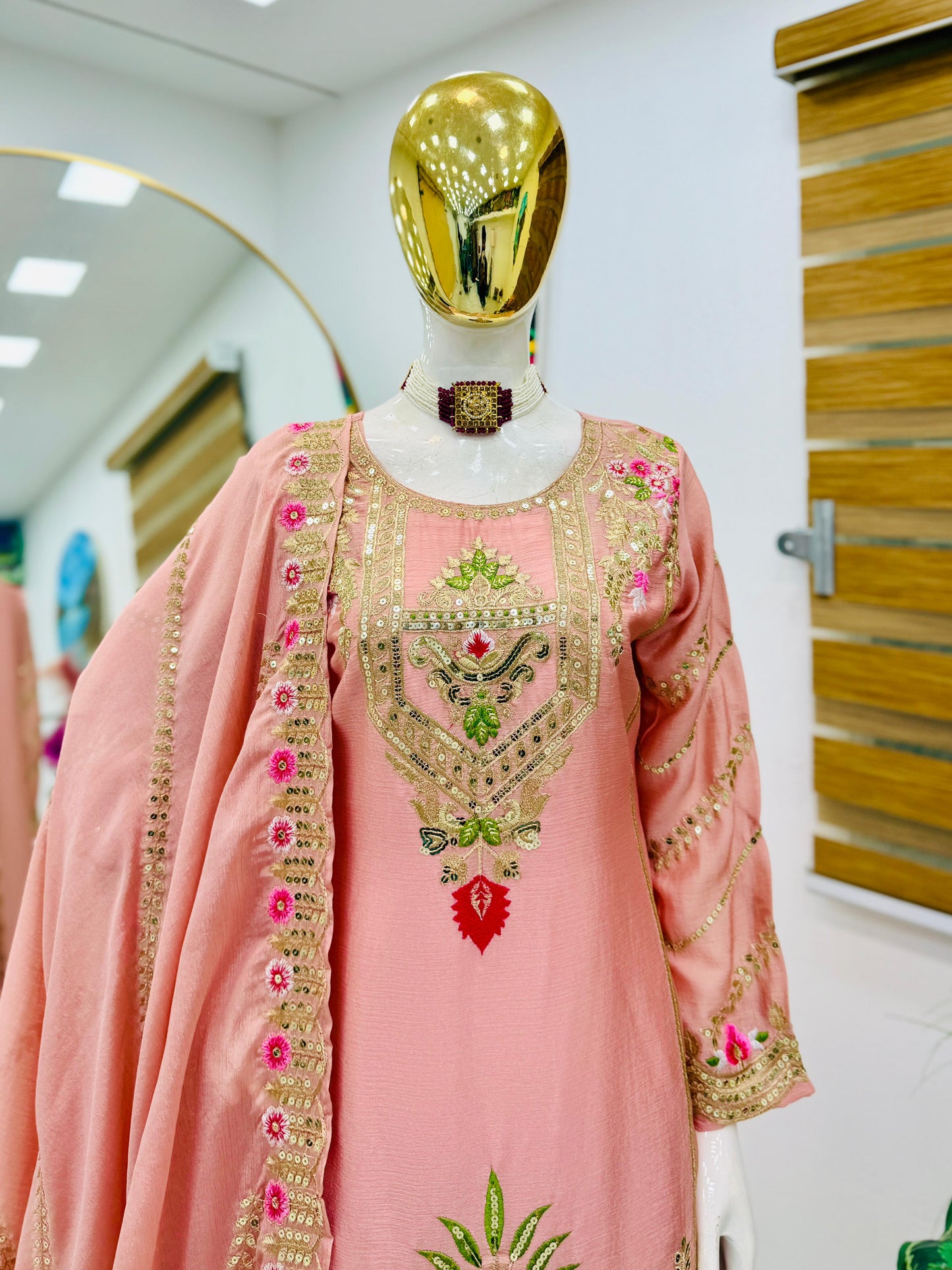 designer party sharara suit & dupatta set in yellow color