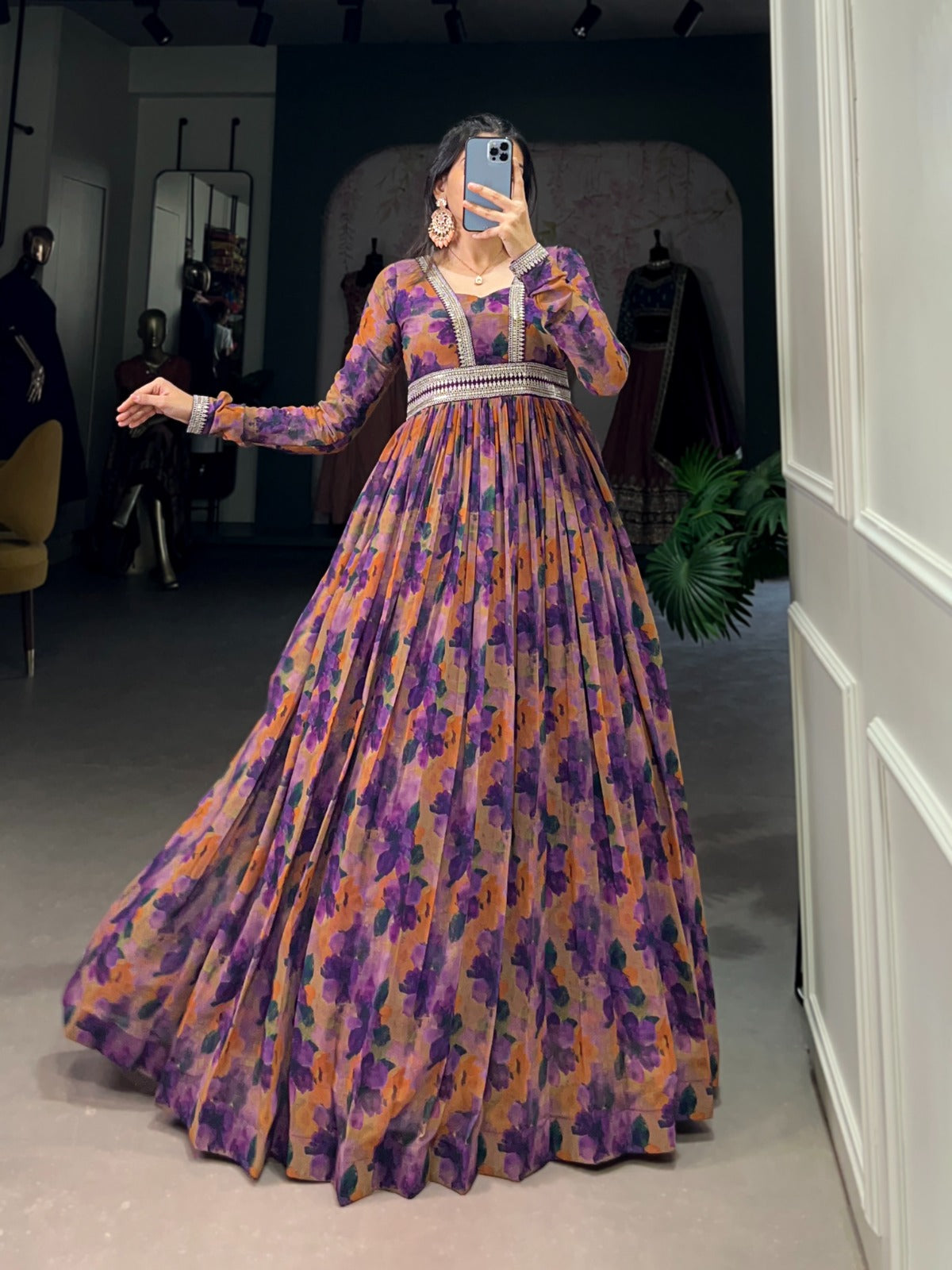 Floral Finesse With A Georgette Touch Gown
