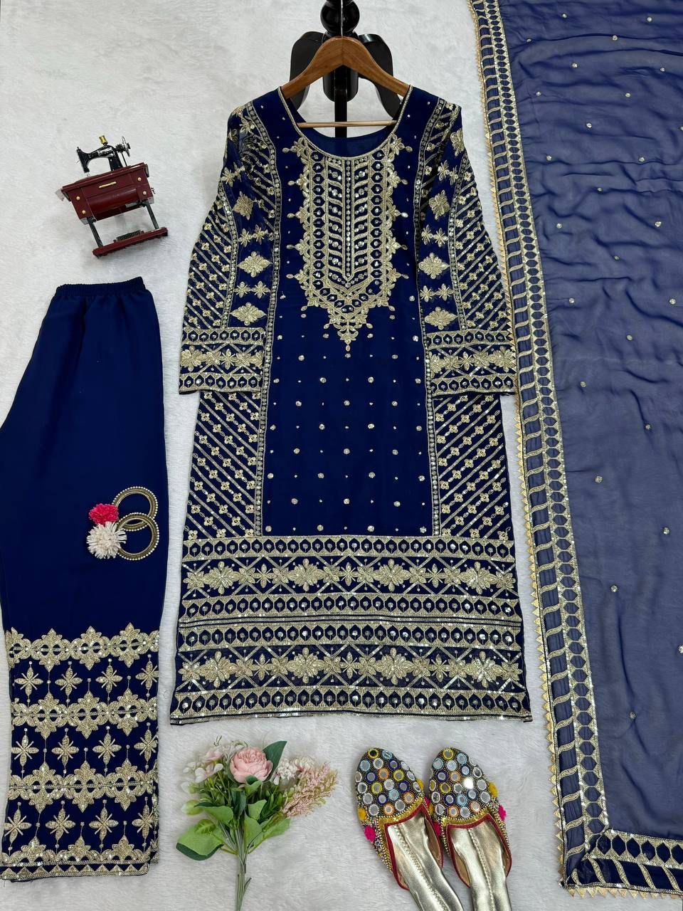 Blue Color Beautiful PArtywear Dress in Georgette Fabric