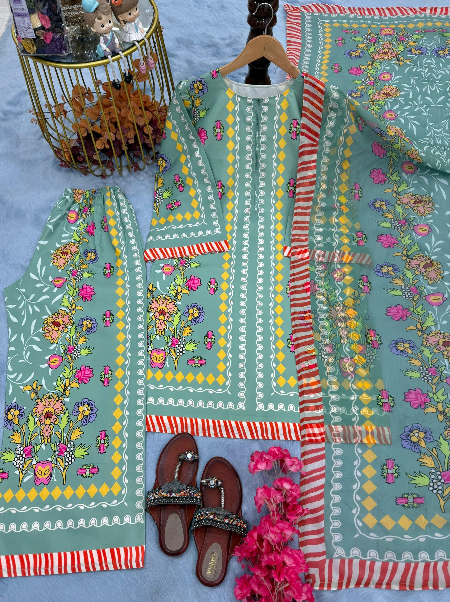 Sky BLue Color Beautiful Summer WEar Dress in Crape Fabric