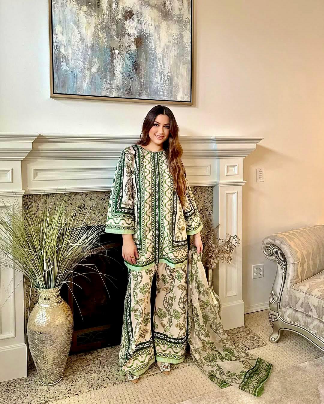 light Green Color Beautiful Summer WEar Dress in Crape Fabric