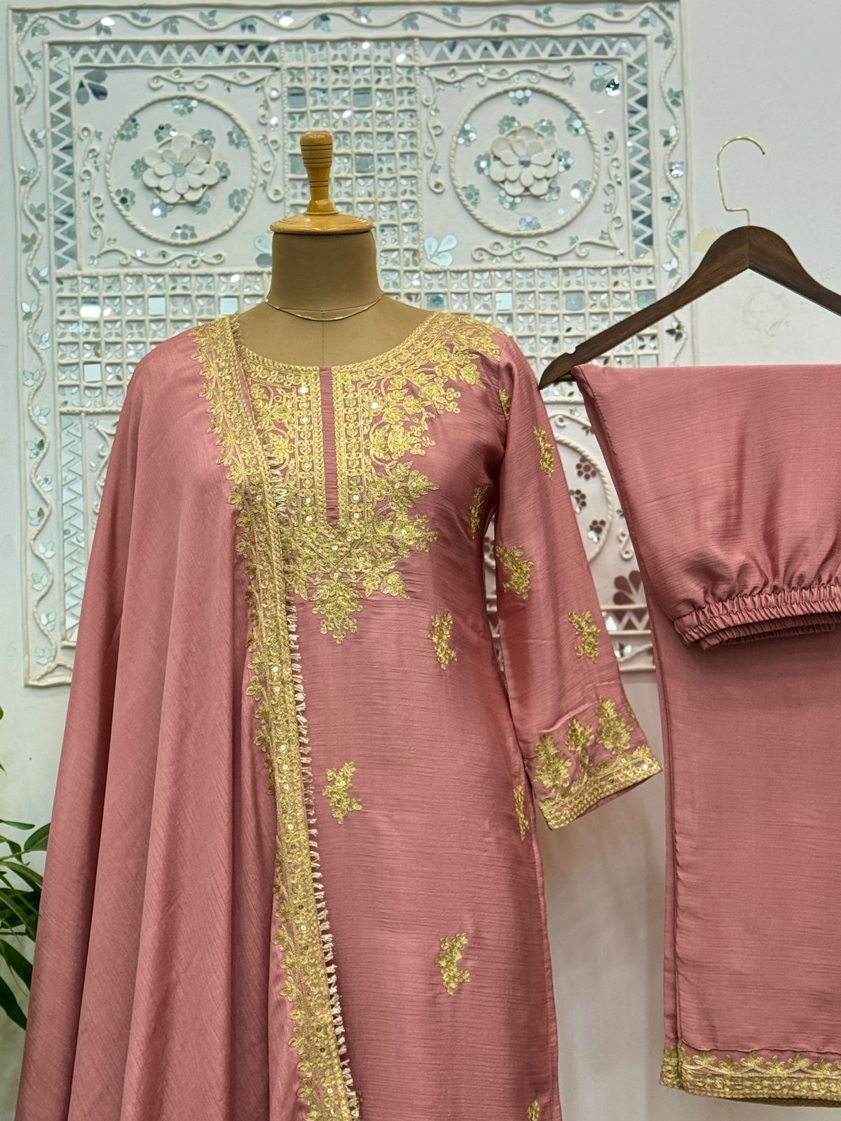 Ready To Wear Collection With Embroidery Work Fancy Top - Pent With Dupatta