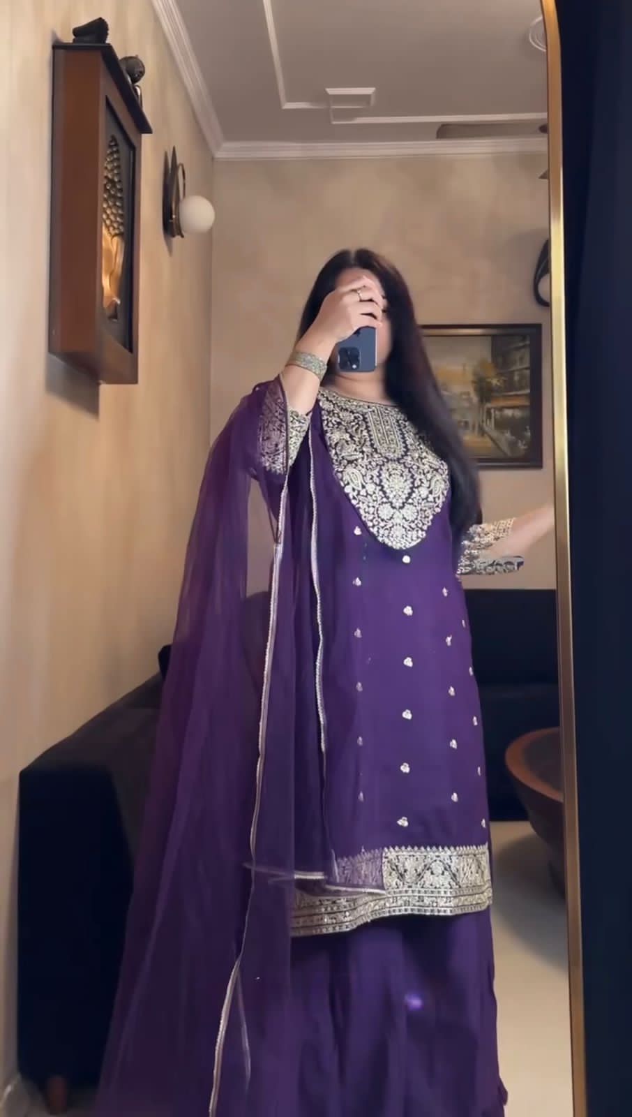 purple colour beatiful partywear dress in georgette fabric