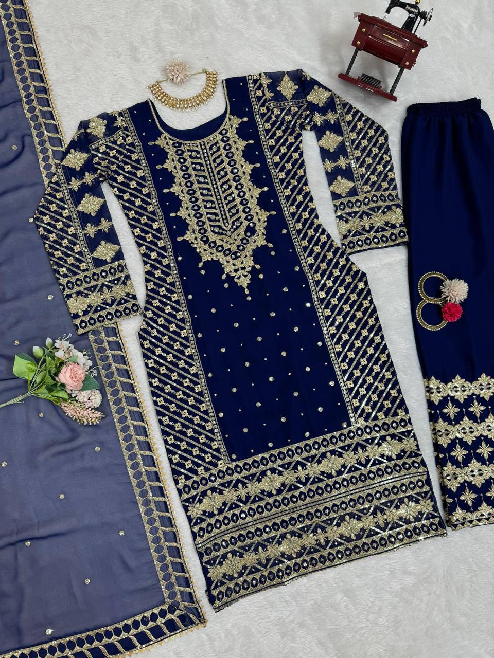 Blue Color Beautiful PArtywear Dress in Georgette Fabric