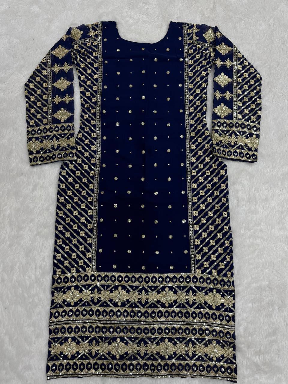 Blue Color Beautiful PArtywear Dress in Georgette Fabric