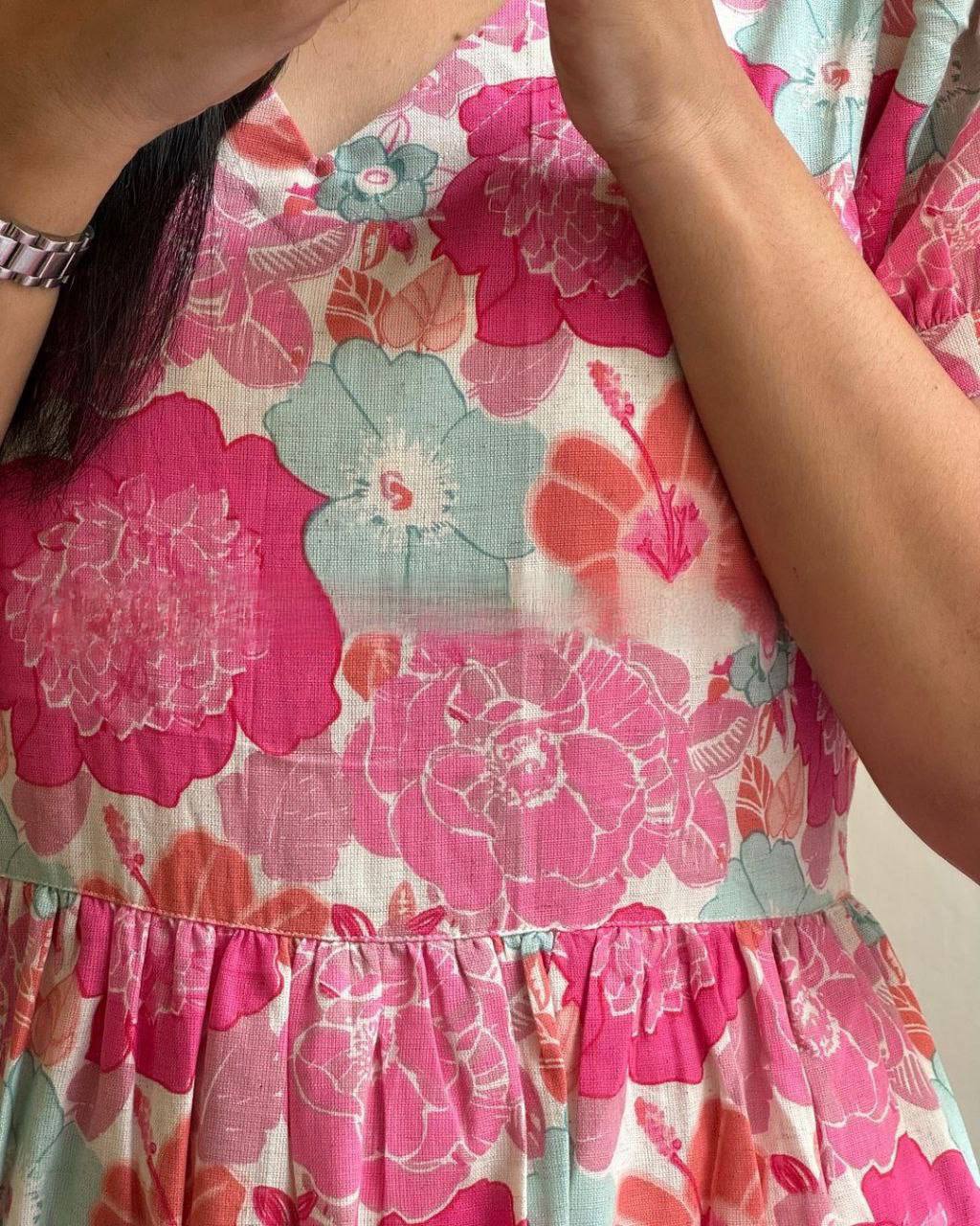 Summer Wear Kurti MAxi IN muslin Fabric