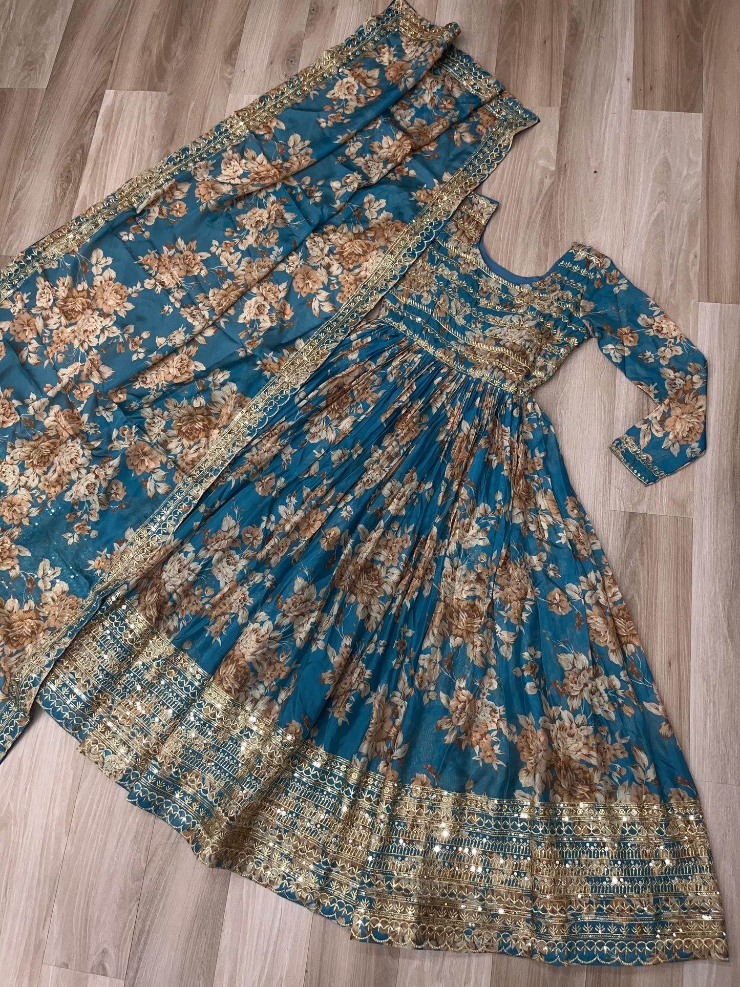 Designer Readymade Gown-Dupatta Collections in Silk Fabric
