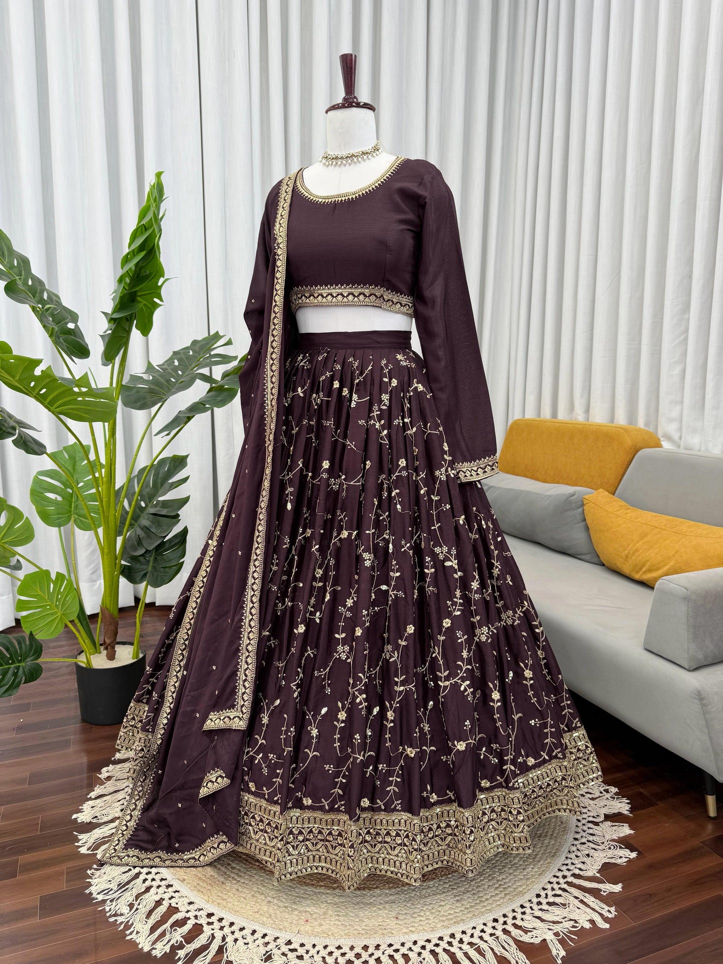 beautiful partywear lehenga choli for wedding function
