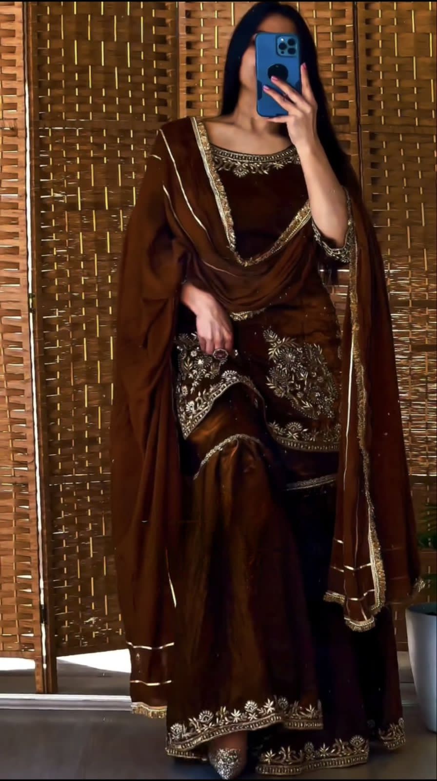 designer party wear look top sharara plazzo and dupatta