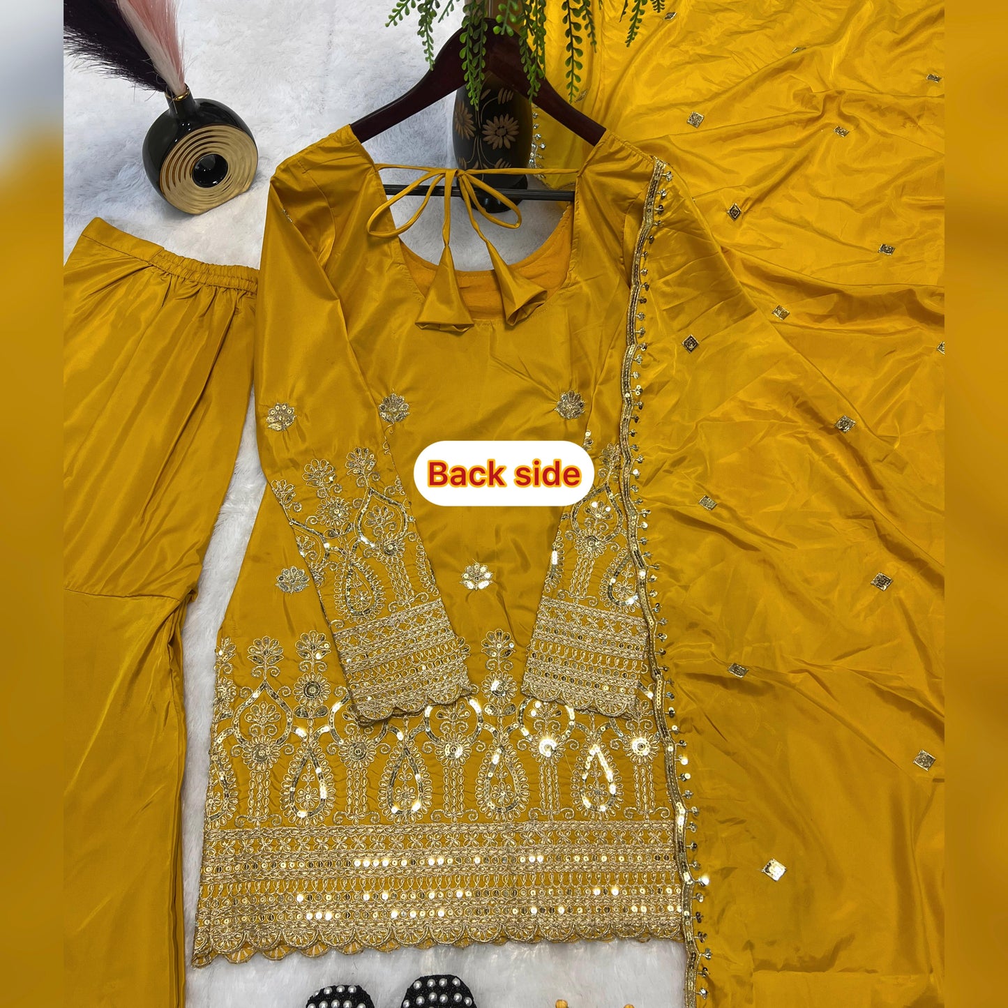 Yellow Color Beautiful Partywear Dress for haldi