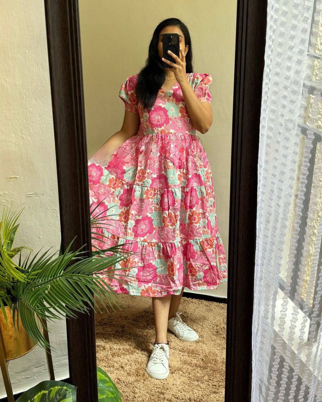 Summer Wear Kurti MAxi IN muslin Fabric