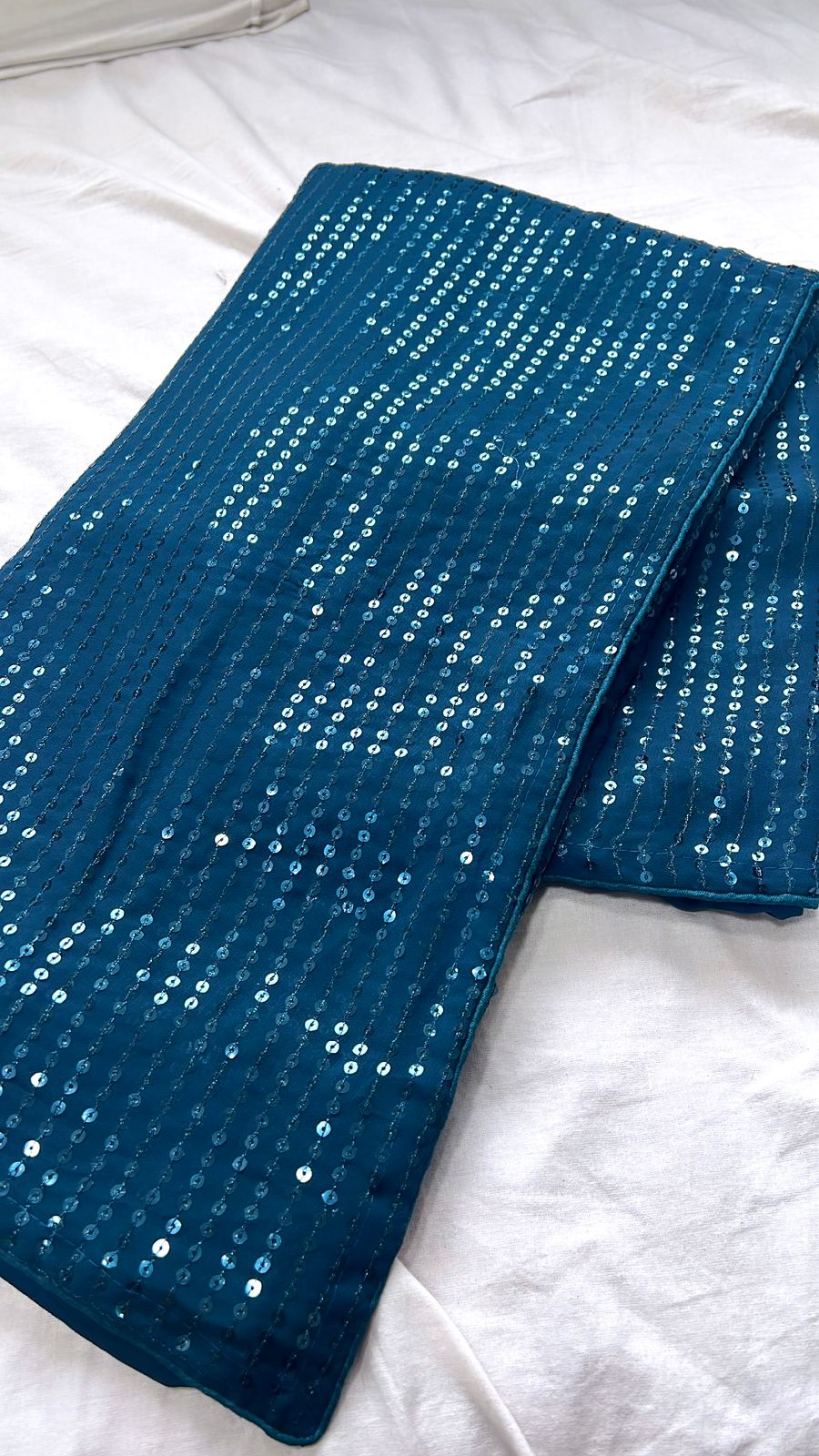 Sky Blue Color Beautiful Partywear Saree