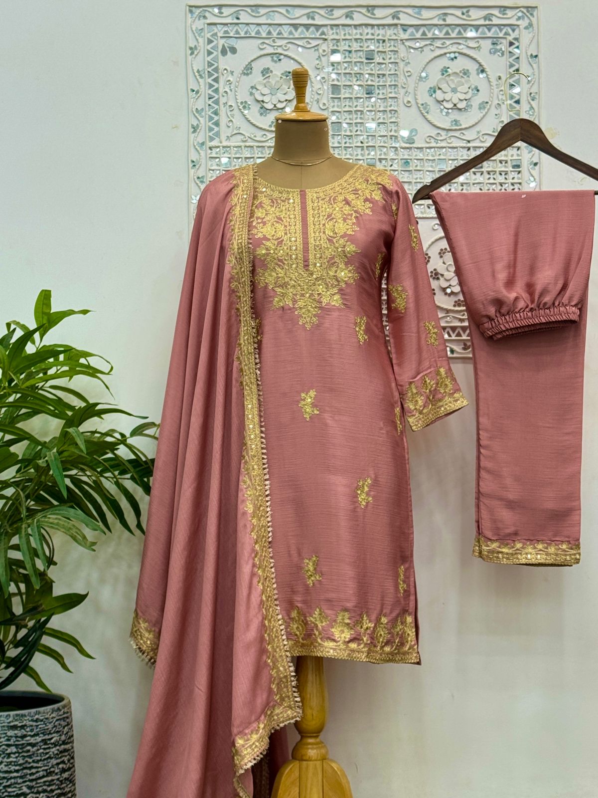 Ready To Wear Collection With Embroidery Work Fancy Top - Pent With Dupatta