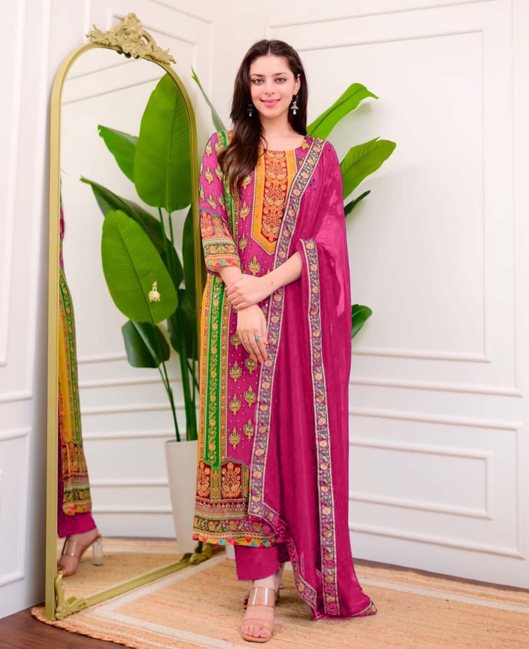 Pink Color Beautiful Pakistani Suit for Summer Wear
