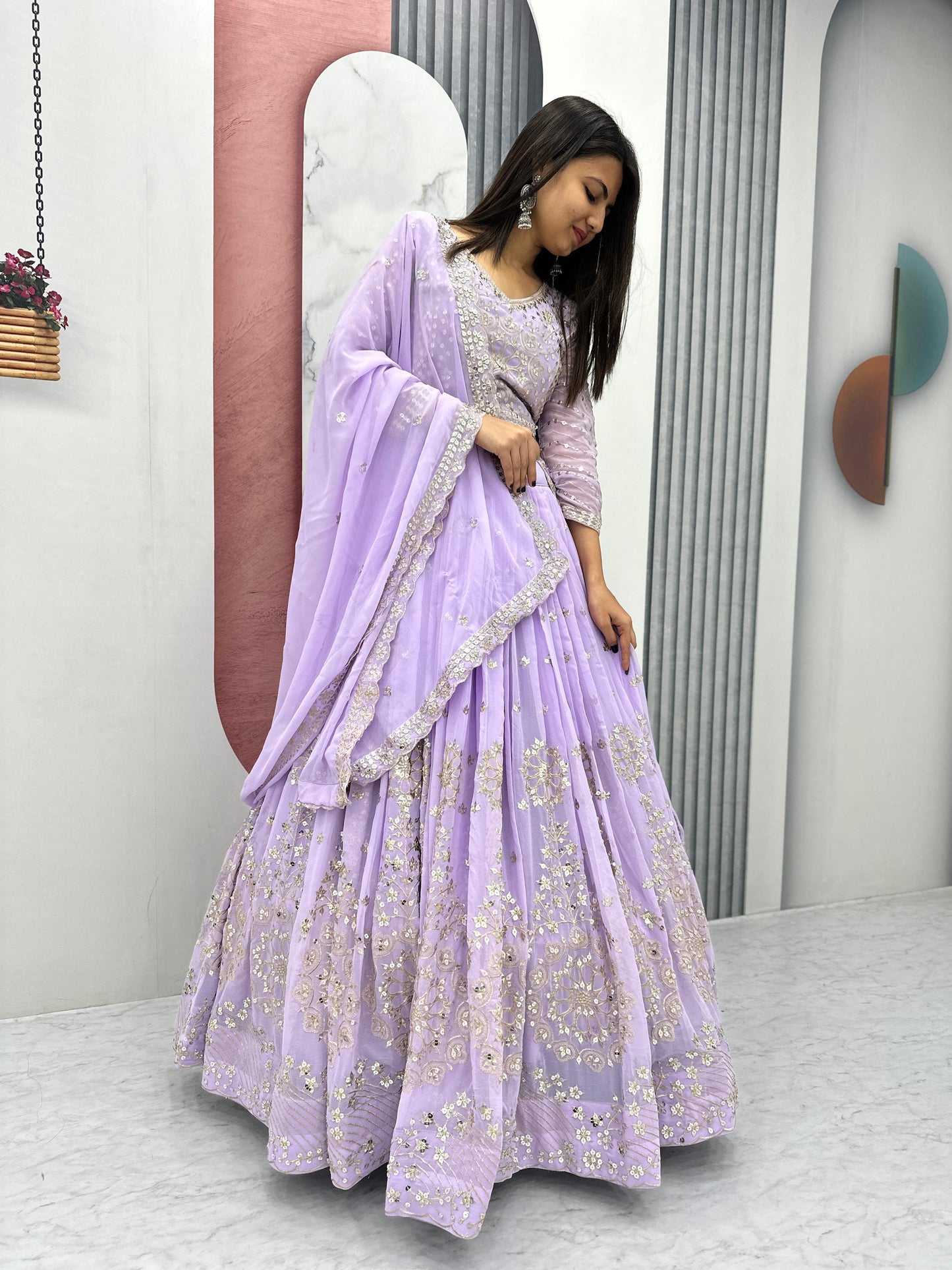 Launching Embroidered Lehenga Choli in georgette fabric
