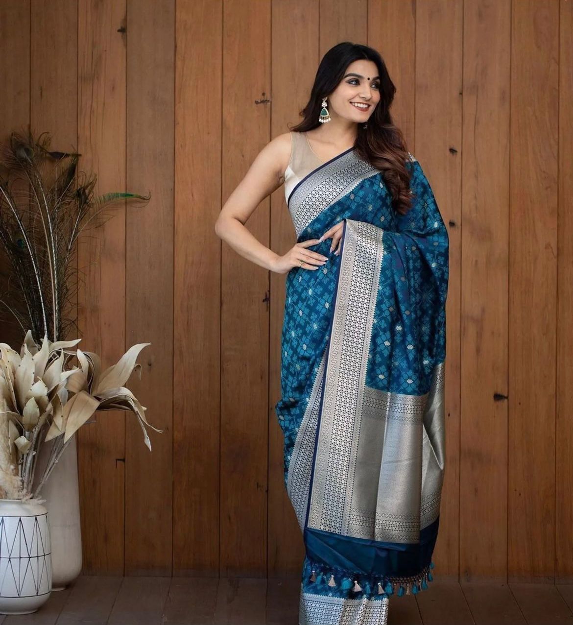 Blue Color Beautiful Daily Wear Use SAree