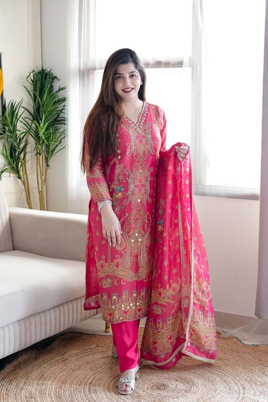 Pink Color Beautiful DAily Wear Dress