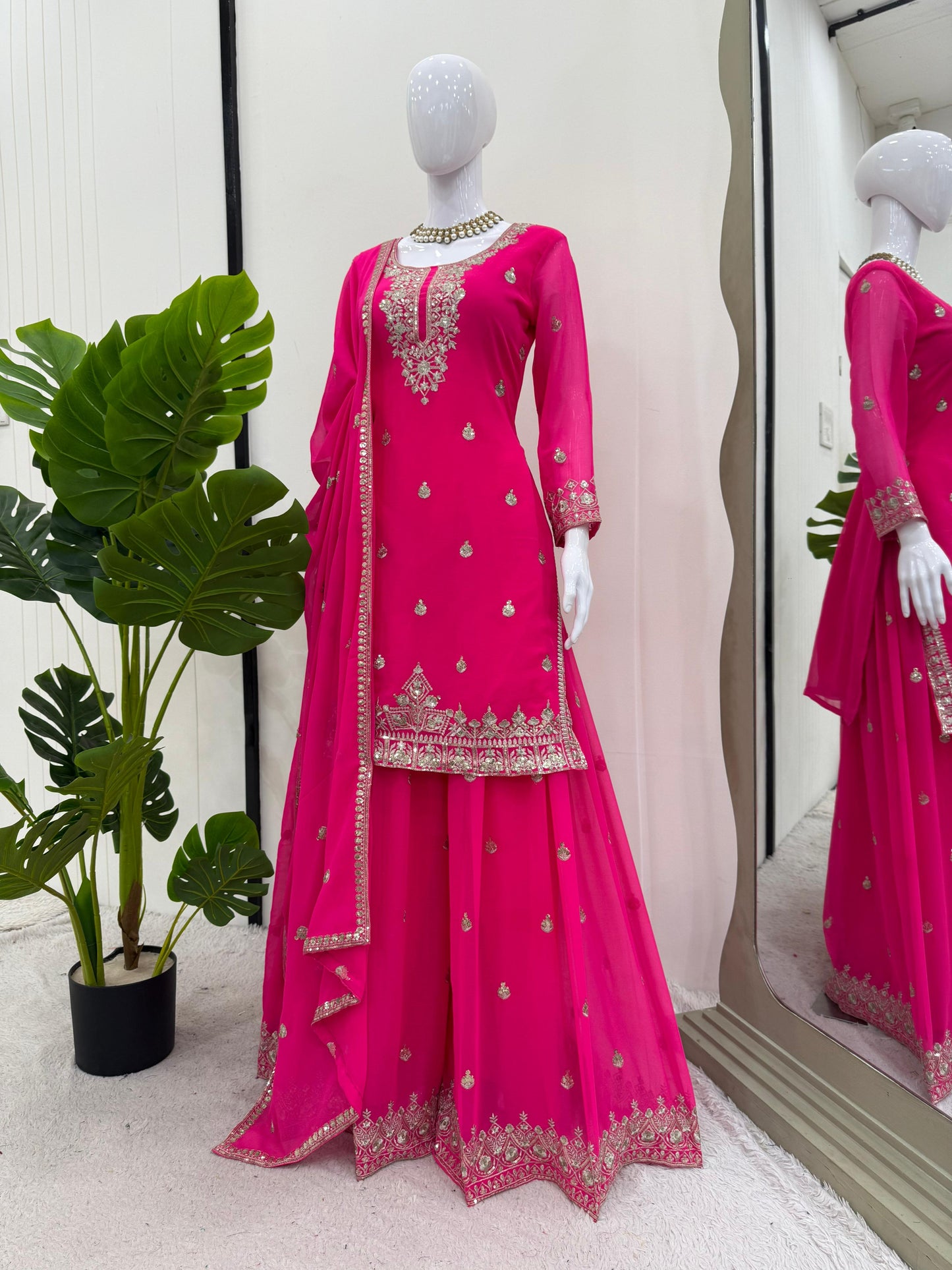 Pink Color Georgette Fabric Dress