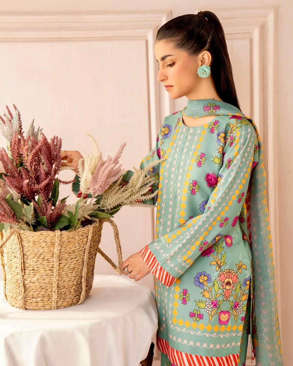 Sky BLue Color Beautiful Summer WEar Dress in Crape Fabric