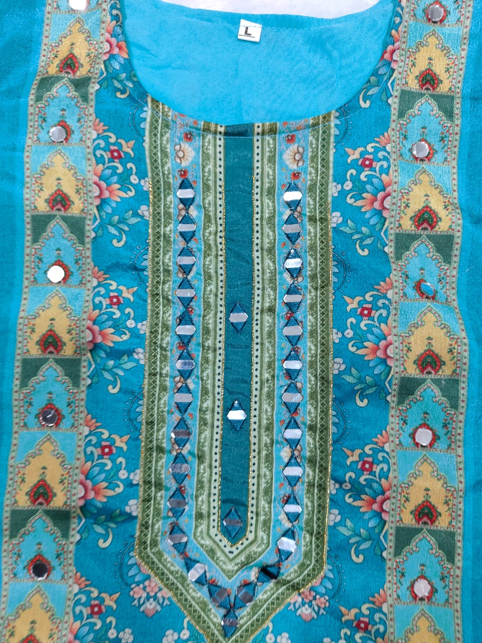 Trending Top With Printed Work With Mirror Work With Top Bottom And Dupatta Set