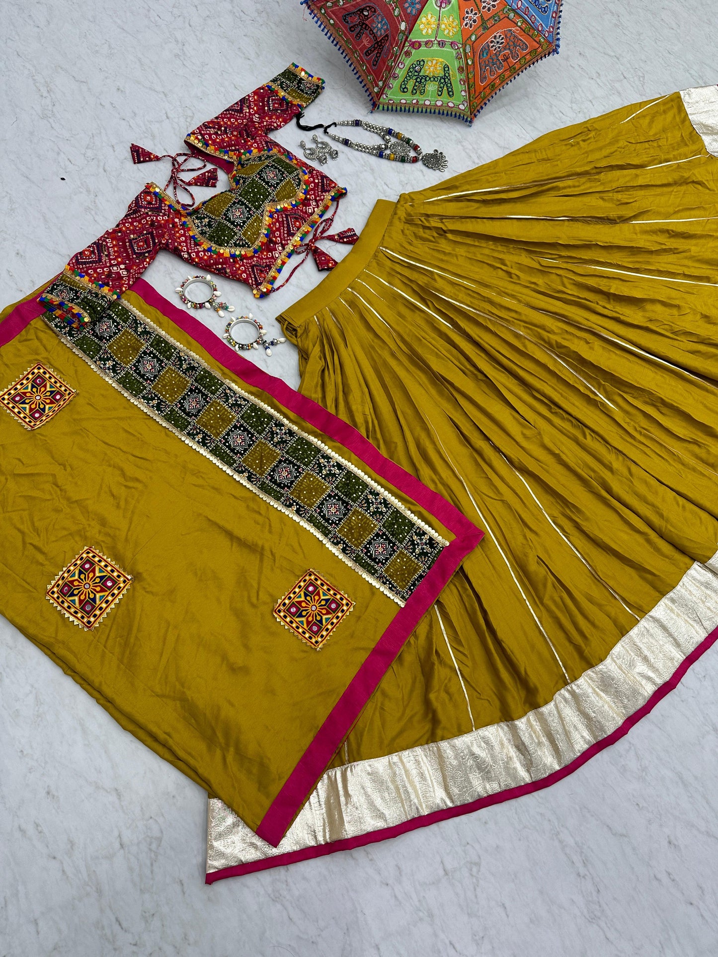 Navratri Special Pure Cotton Lehenga Choli With 6 Meter Big Flair