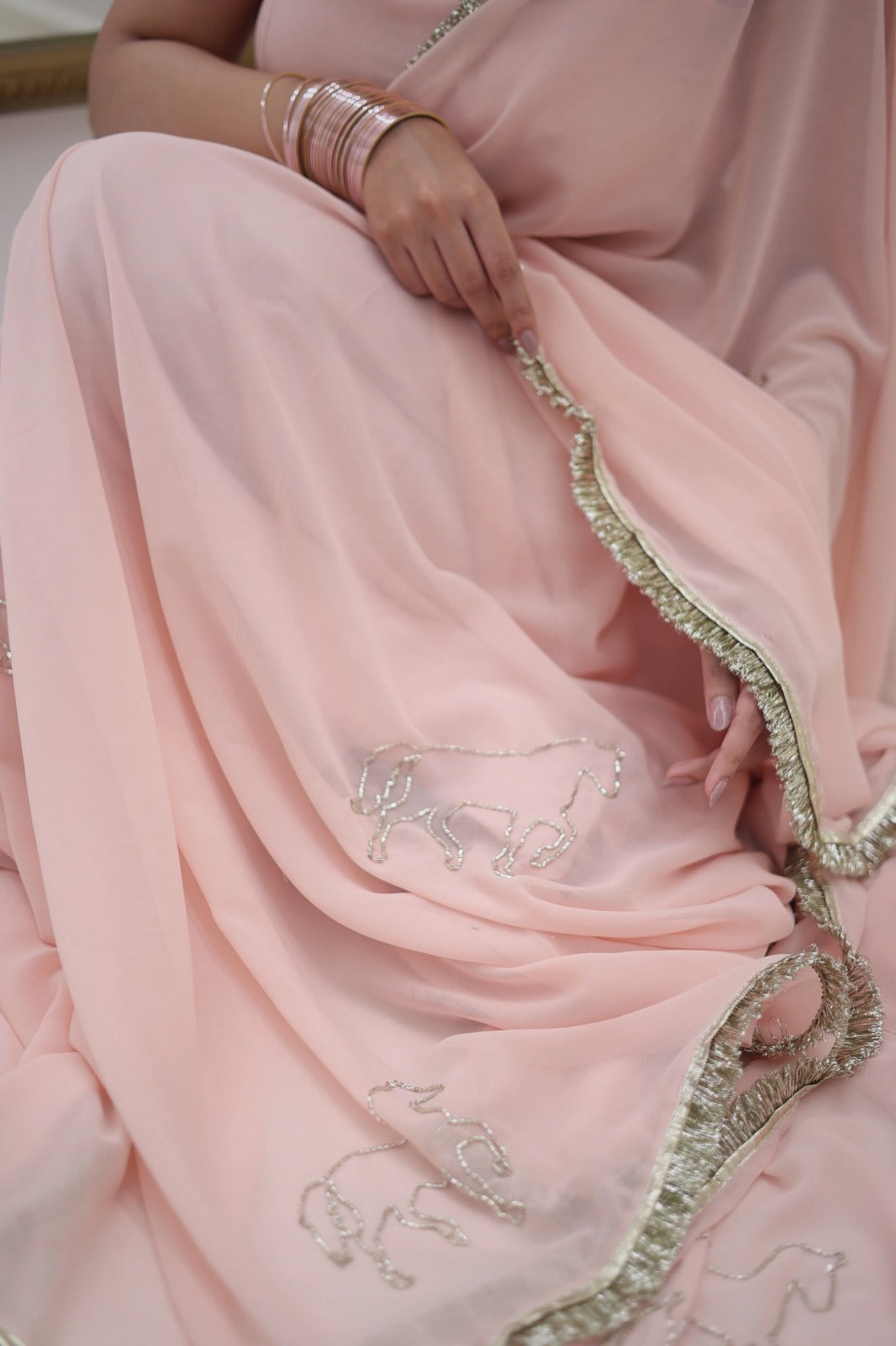 Pink Color beautiful simple and sobar saree