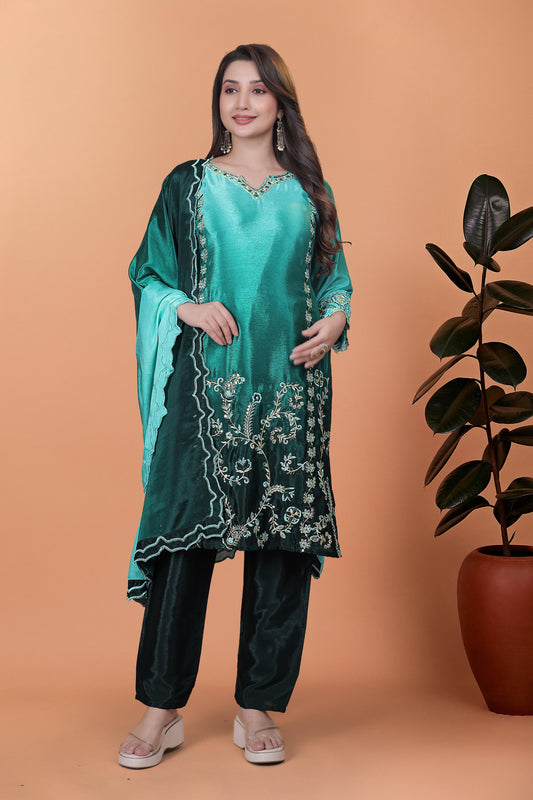 3 Piece Kurti With Bottom And Beautiful Dupatta