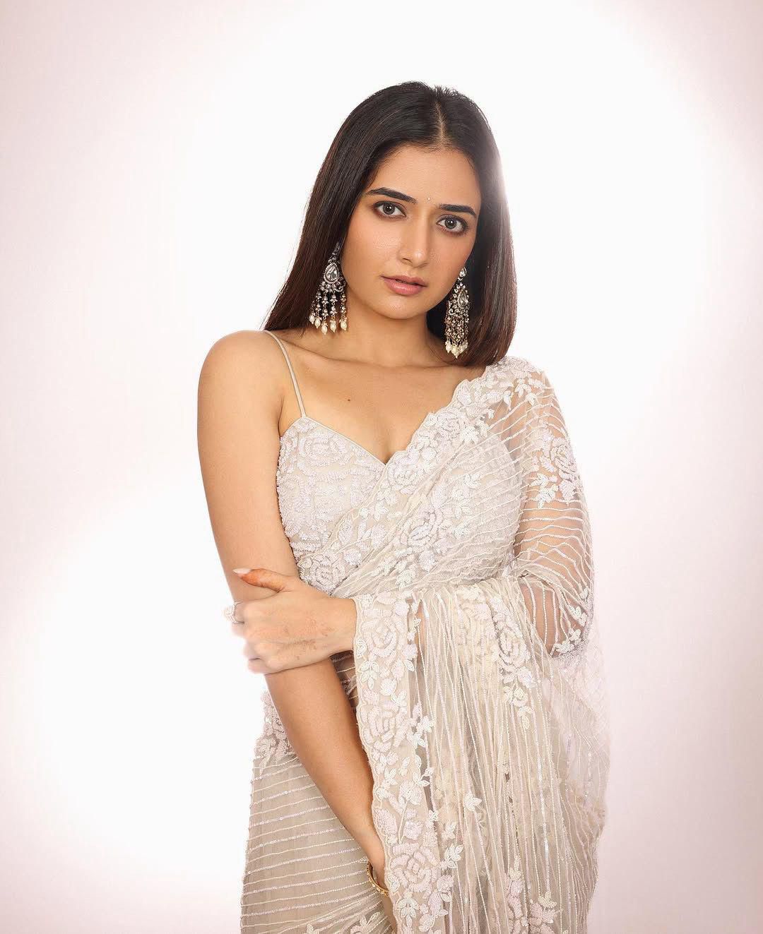 Beautiful Partywear Saree with Thread & Sequin Work All Over
