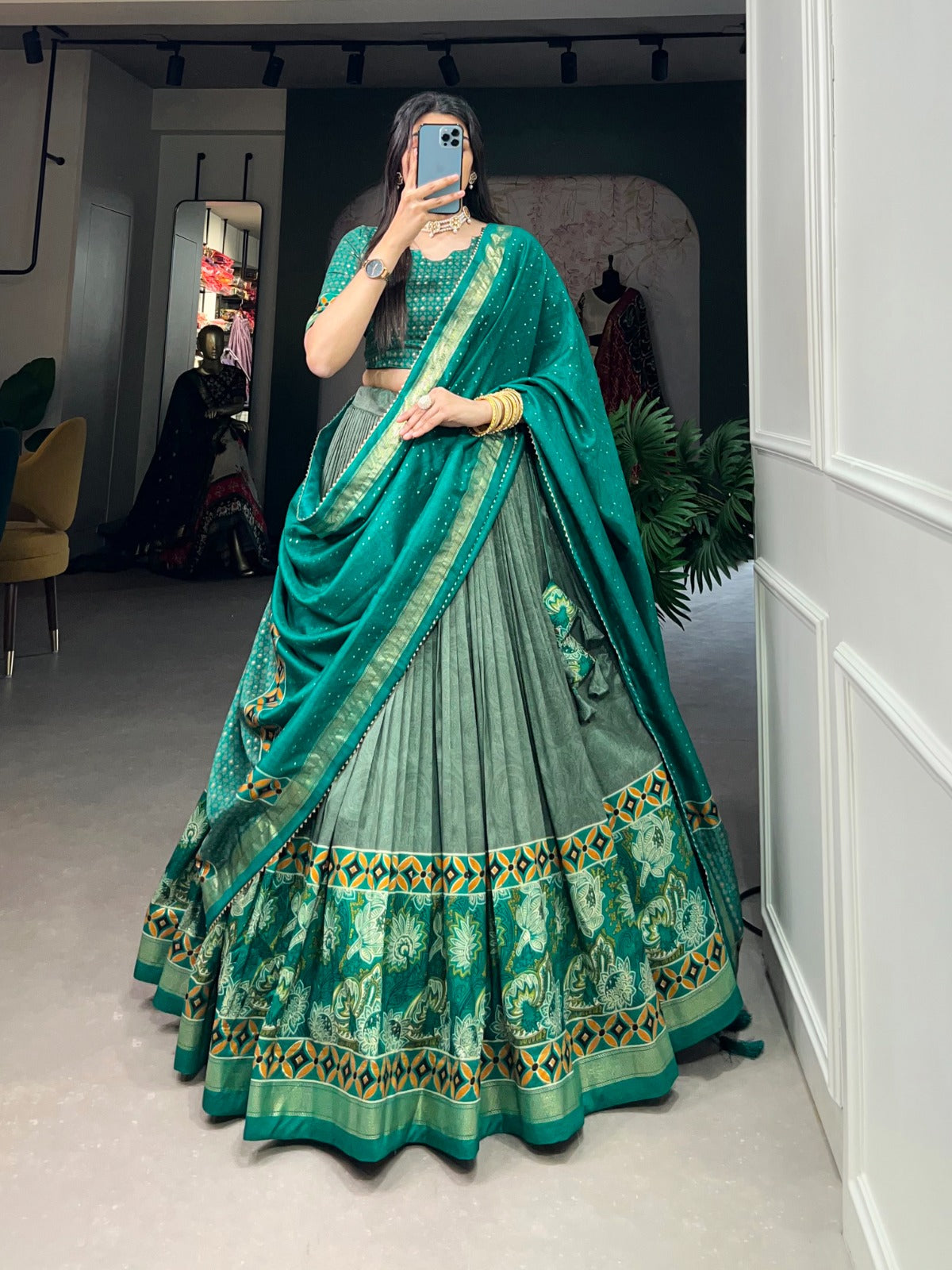 Tussar Silk Printed Lehenga Choli Effortless Glamour And Sophistication
