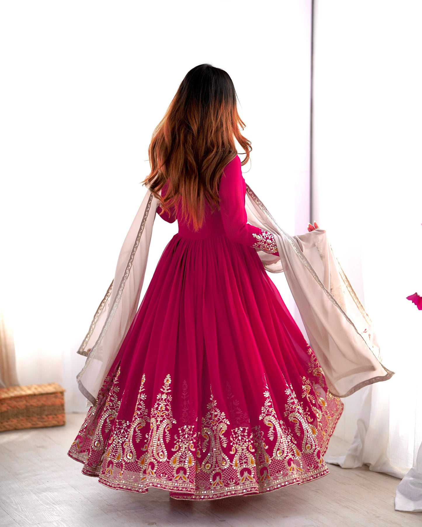 Designer Party Wear Look Gown-Dupatta in Heavy Multy Thread Embroidery Sequence Work