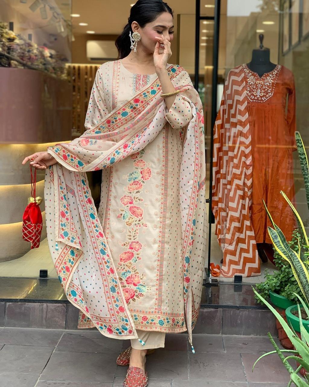 Multi Color Beautiful Partywear Dress