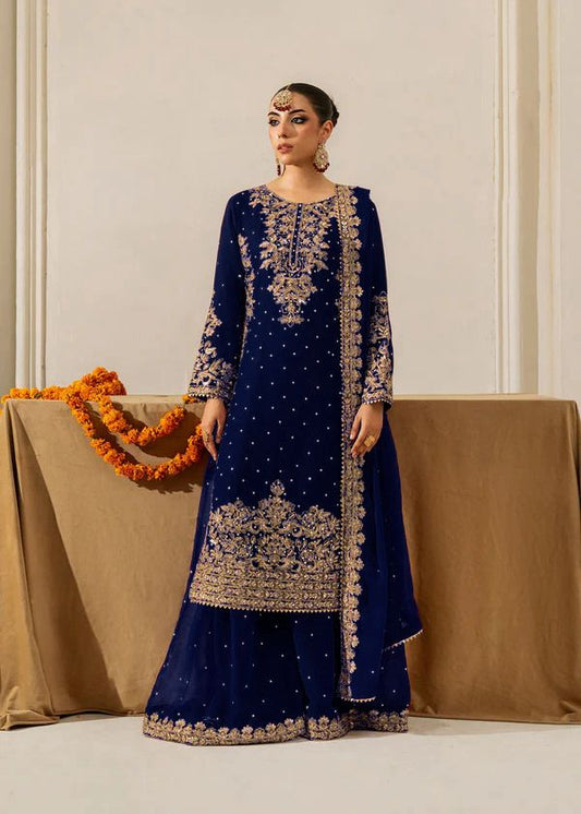 Blue Color Beautiful Georgette FAbric Plazo Dress