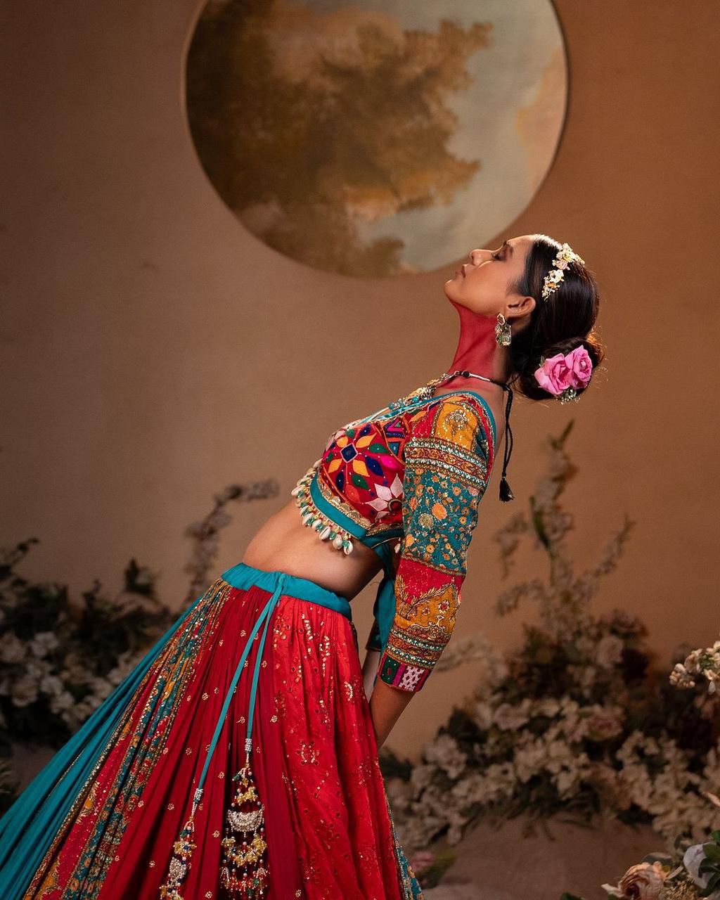 Navratri Wear Lehenga Choli in Muslin Cotton Fabric