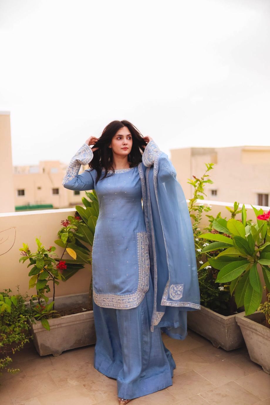 BLue Color Beautiful Simple and sobar partywear dress