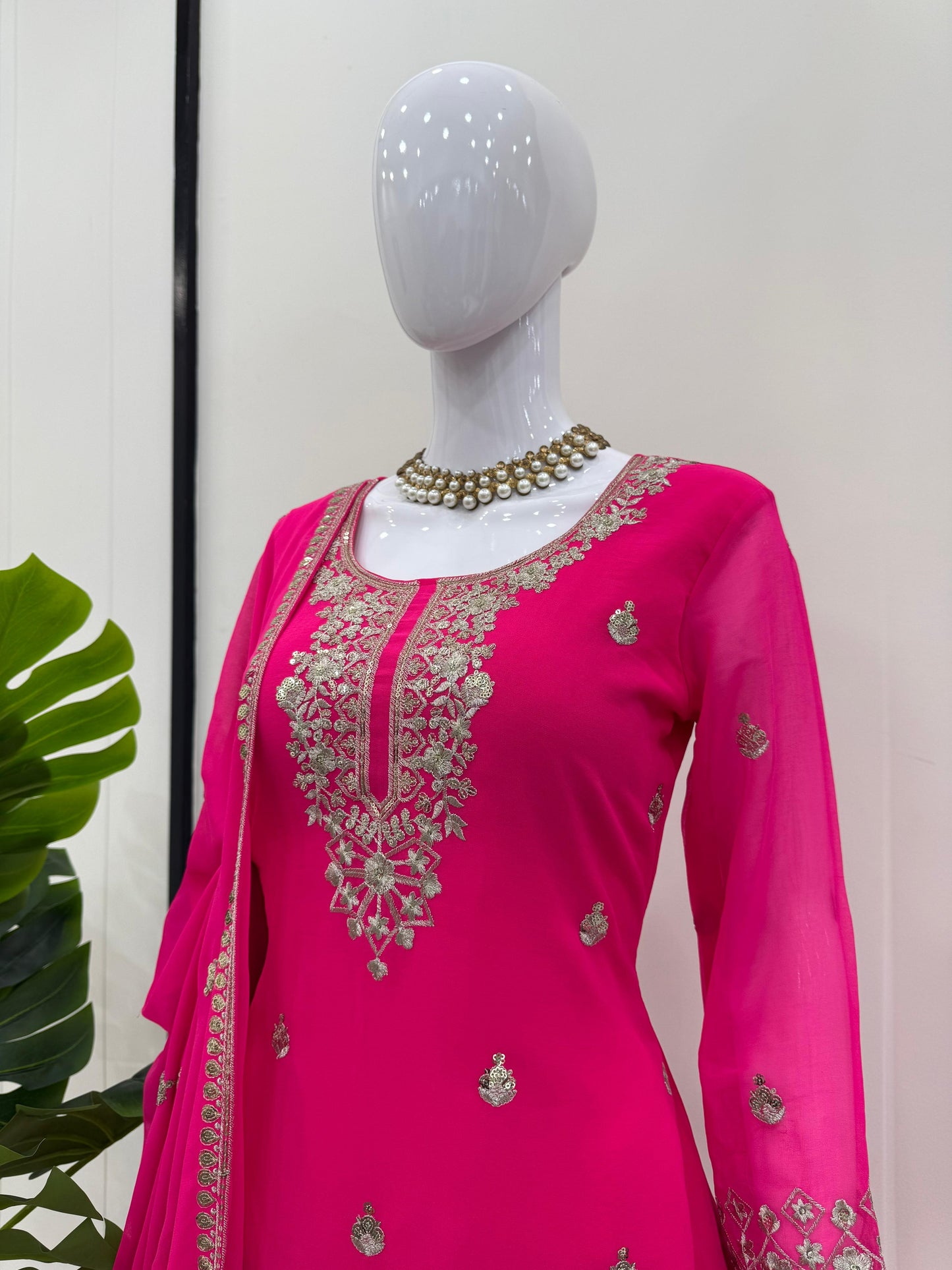 Pink Color Georgette Fabric Dress