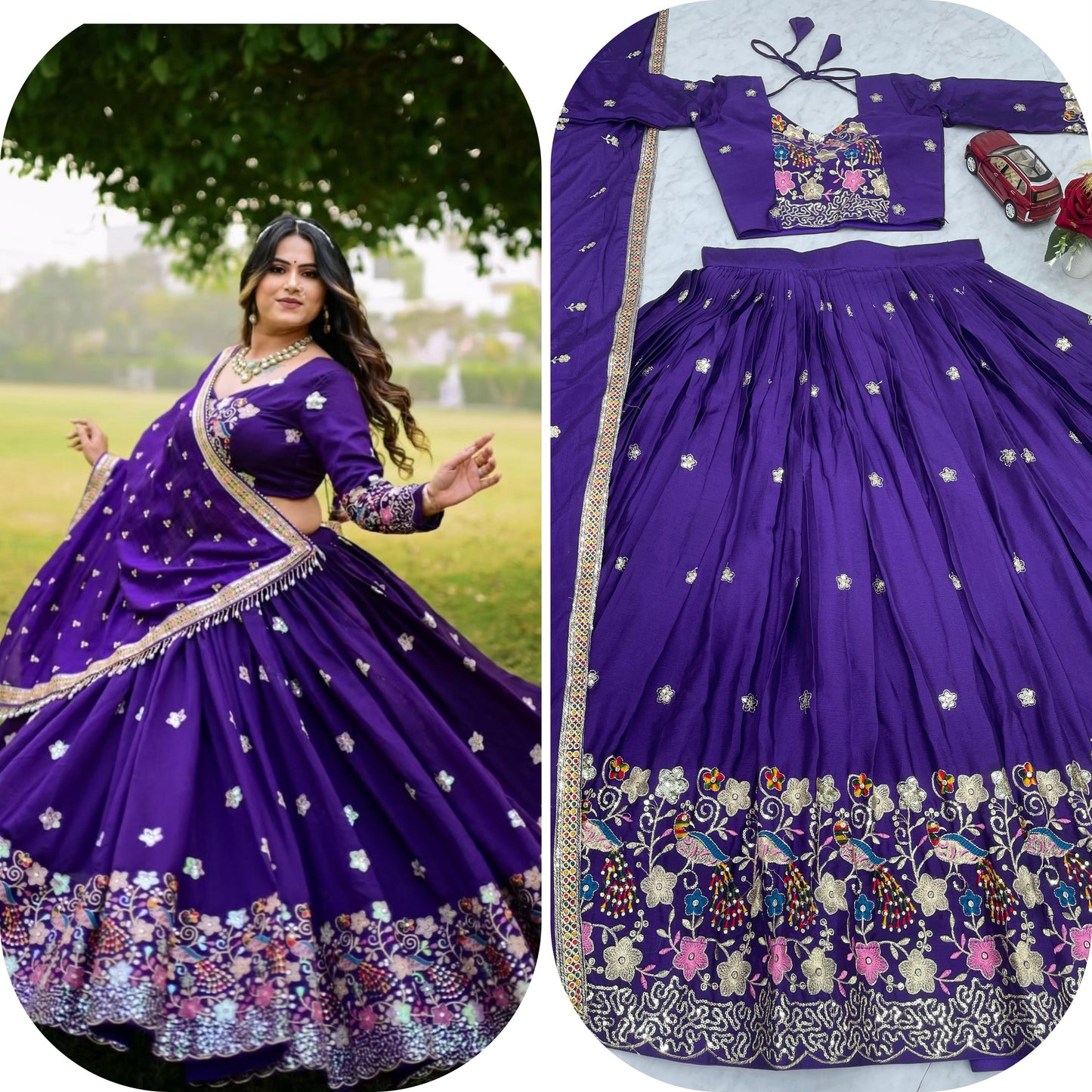 Festival Lehenga Choli in chinon silk fabric