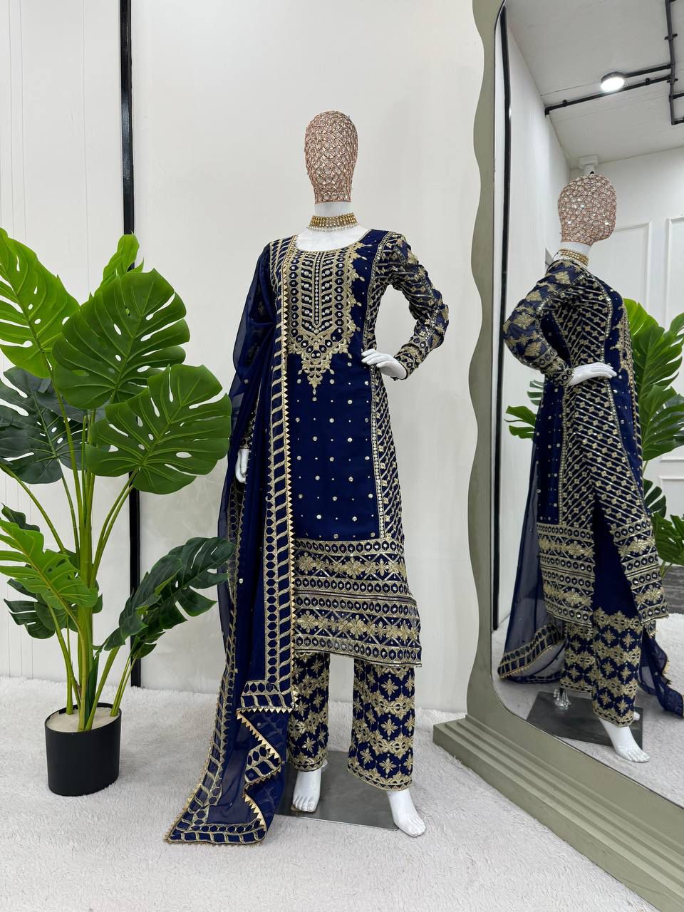 Blue Color Beautiful PArtywear Dress in Georgette Fabric