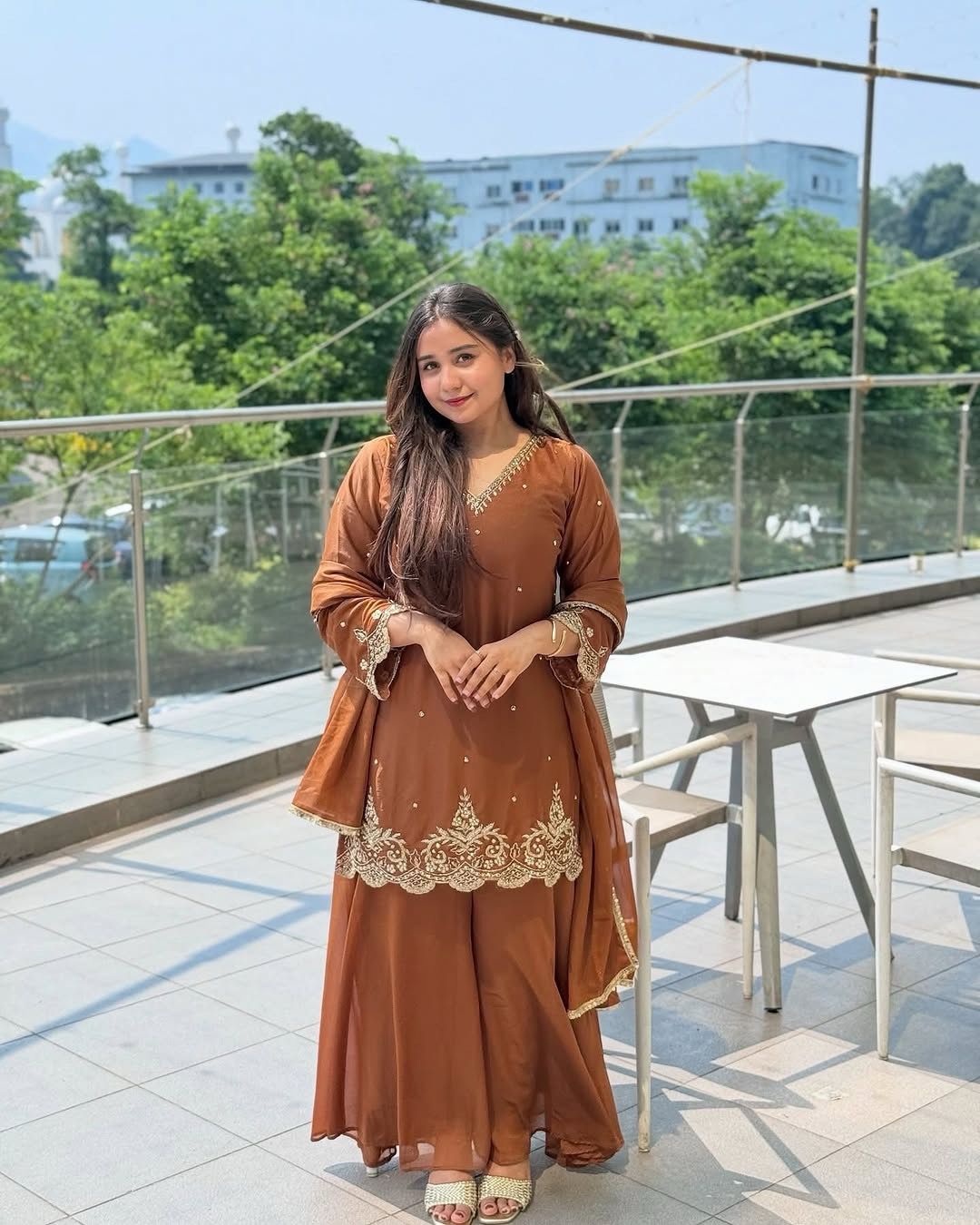 Golden Color Beautiful Partywear Dresss