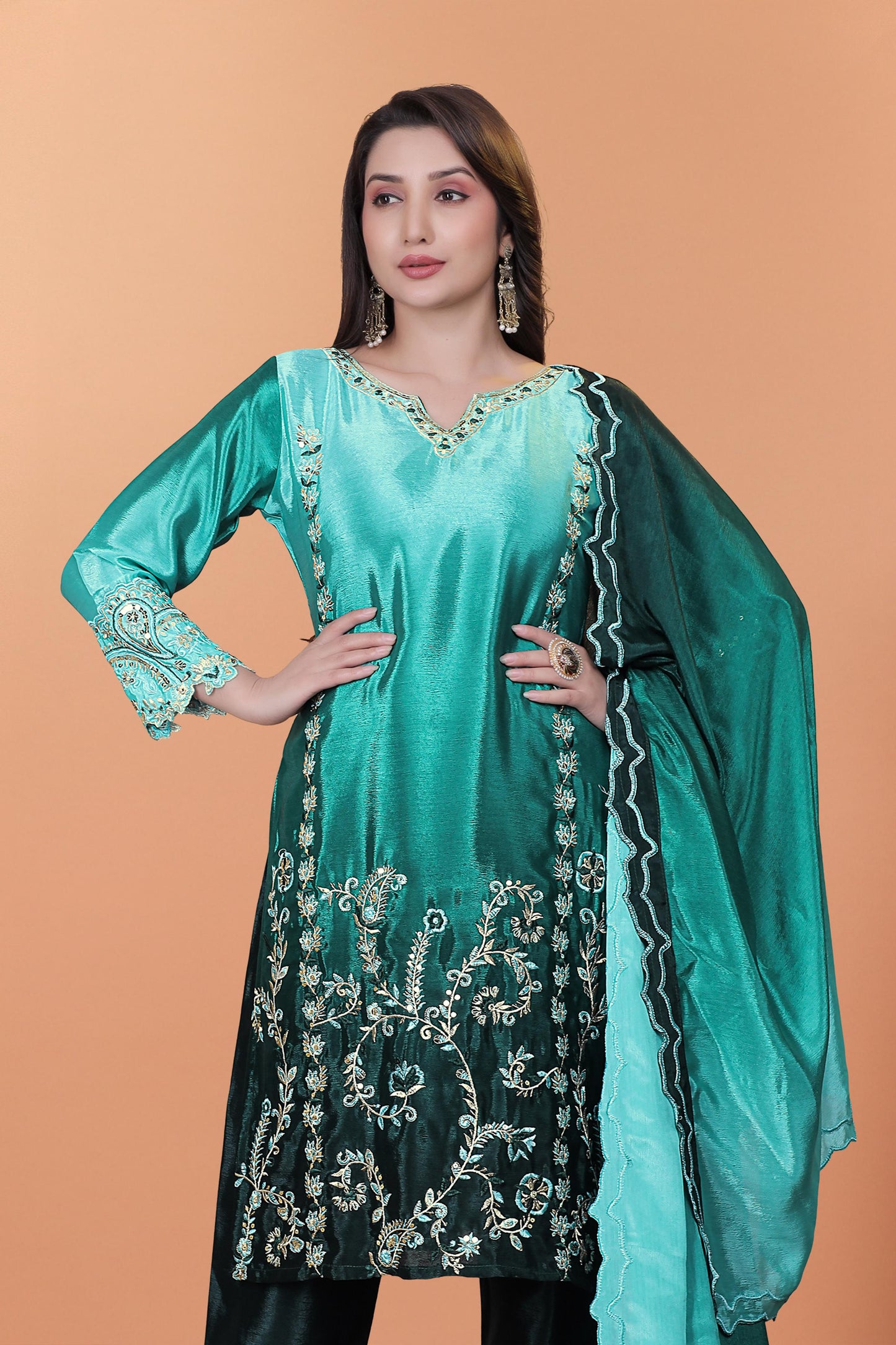 3 Piece Kurti With Bottom And Beautiful Dupatta