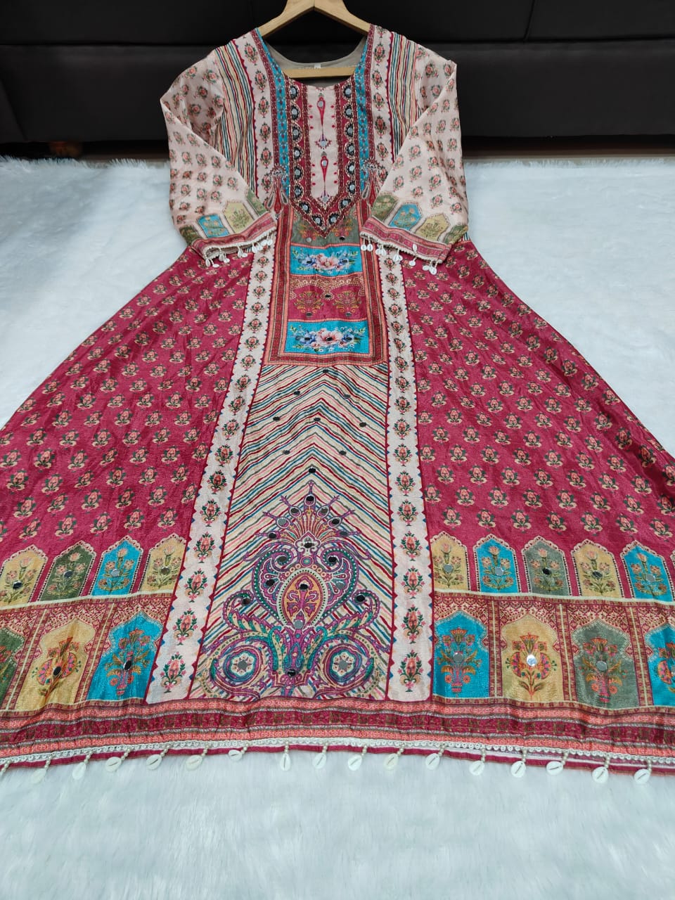 Summer Wear Dress in Chinon Fabric