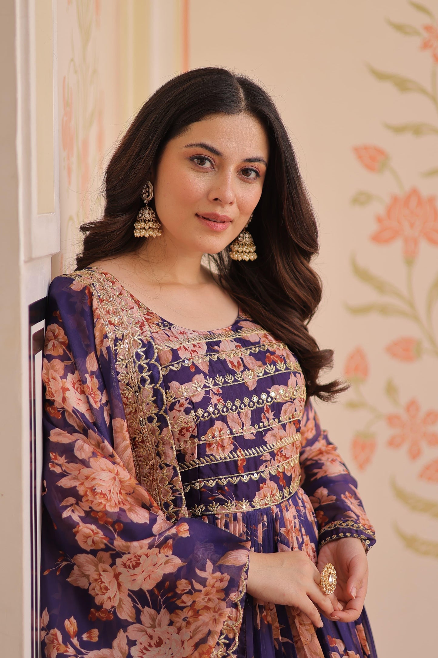 Designer Readymade Gown-Dupatta Collections in Silk Fabric