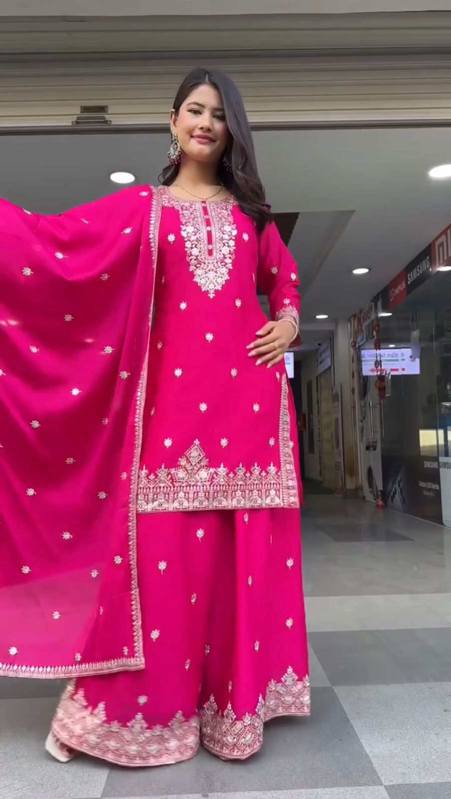 Pink Color Georgette Fabric Dress