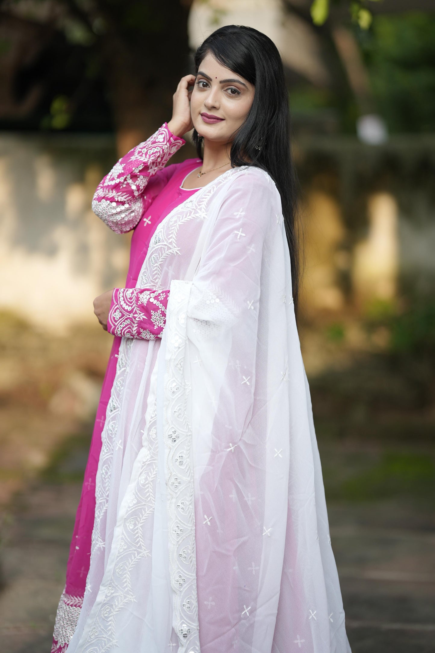 Designer Anarkali Suit Is Luxury Clothing Considered To Be High Quality Made By Thread-Sequins Embroidery