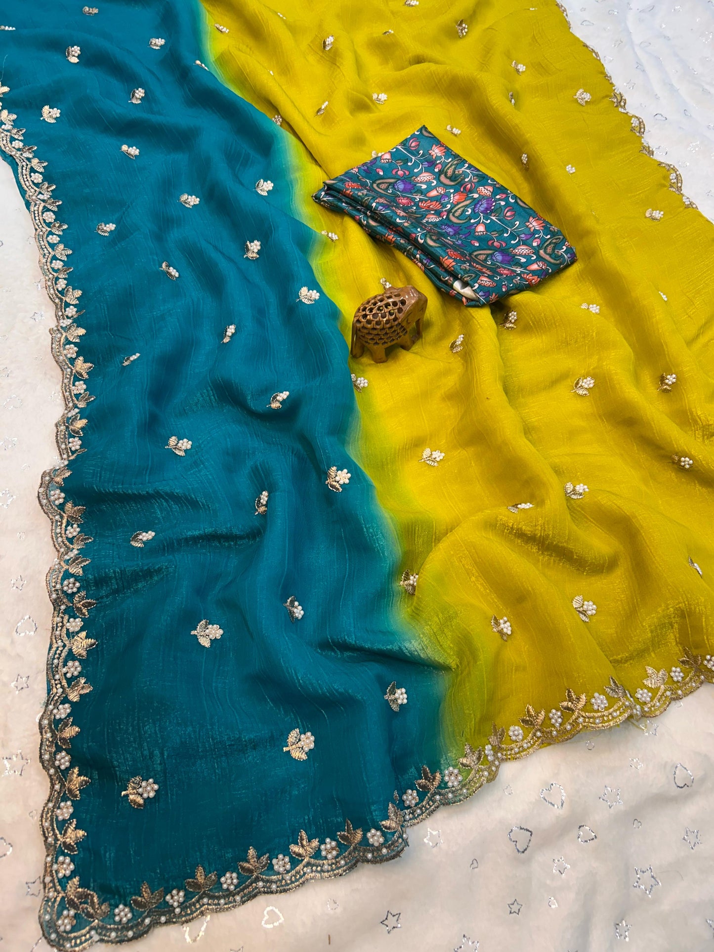 Beautiful Chiffon FAbric Saree for weeding wear