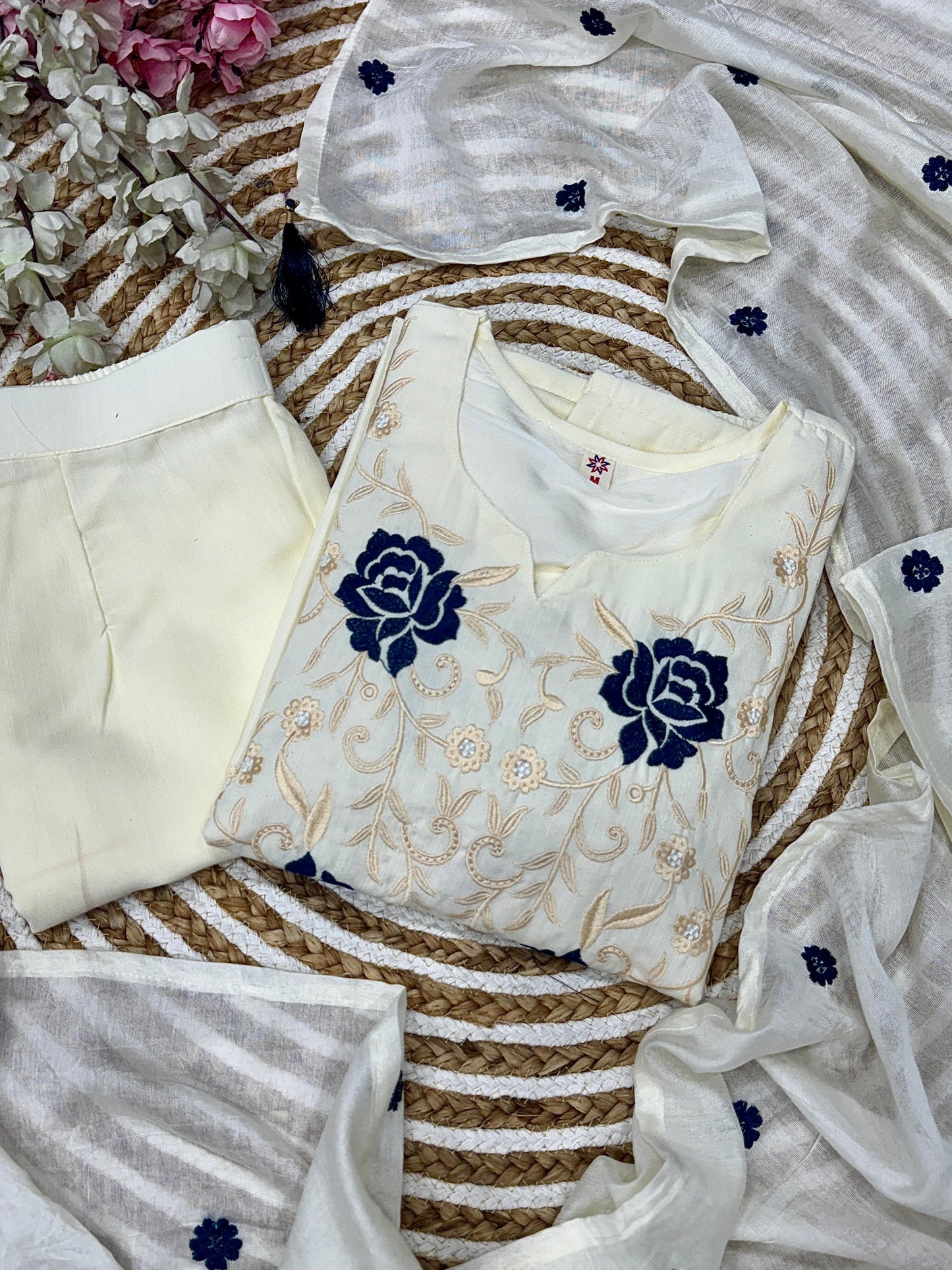 White Color Beautiful Daily Wear Dress in RAyon Fabric