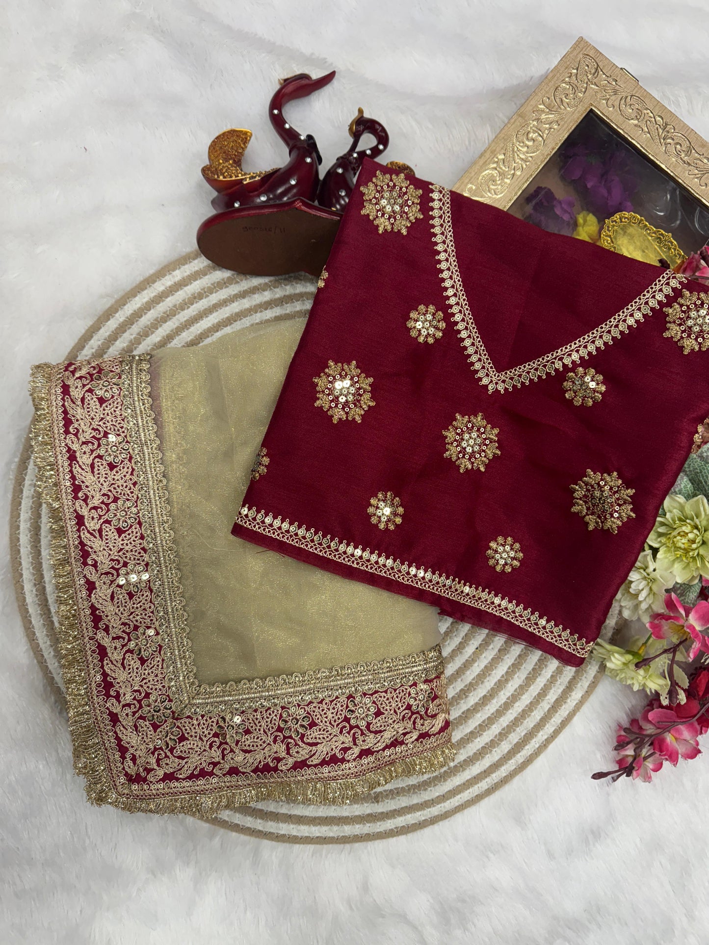special bollywood wear saree in net fabric